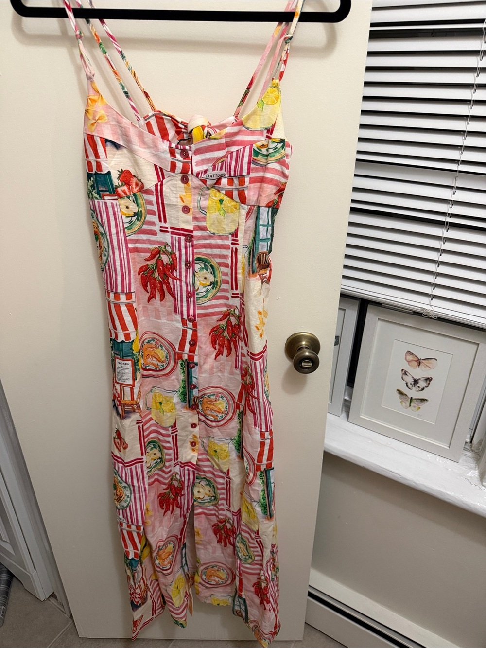 Zara Pink Multi-Color Printed Midi Dress